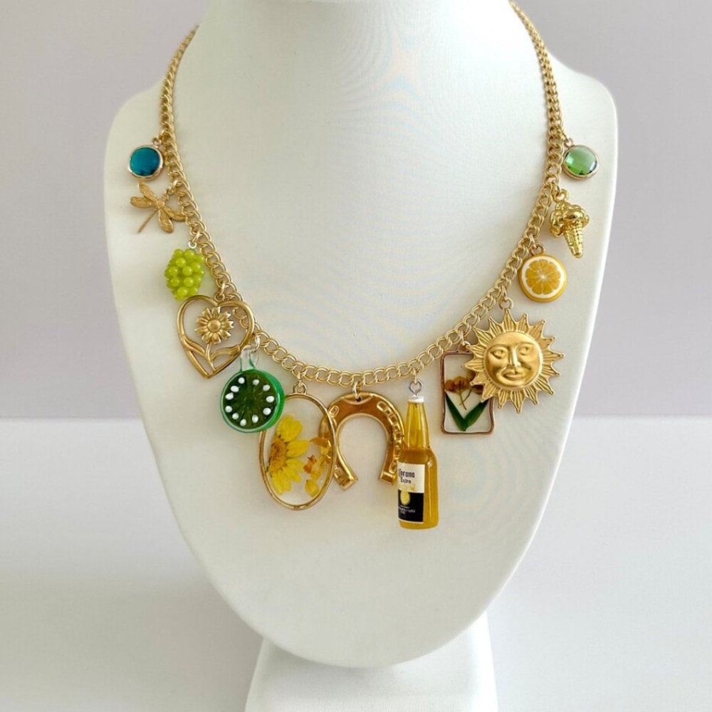 Beer & Lime Charm Necklace